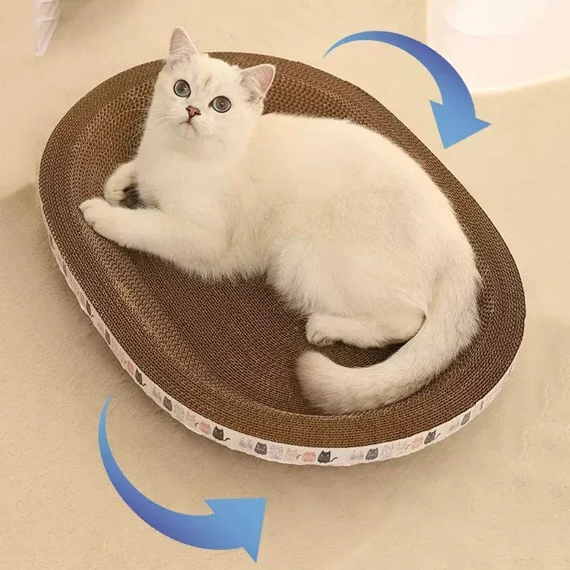 ClawHaven: Durable Corrugated Cat Scratcher Bed