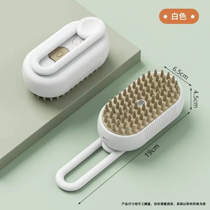 FurEase: 3-in-1 Steam Brush – Cleaning, Massage & Hair Removal