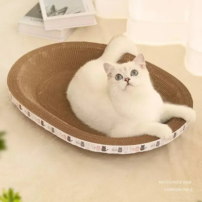 ClawHaven: Durable Corrugated Cat Scratcher Bed