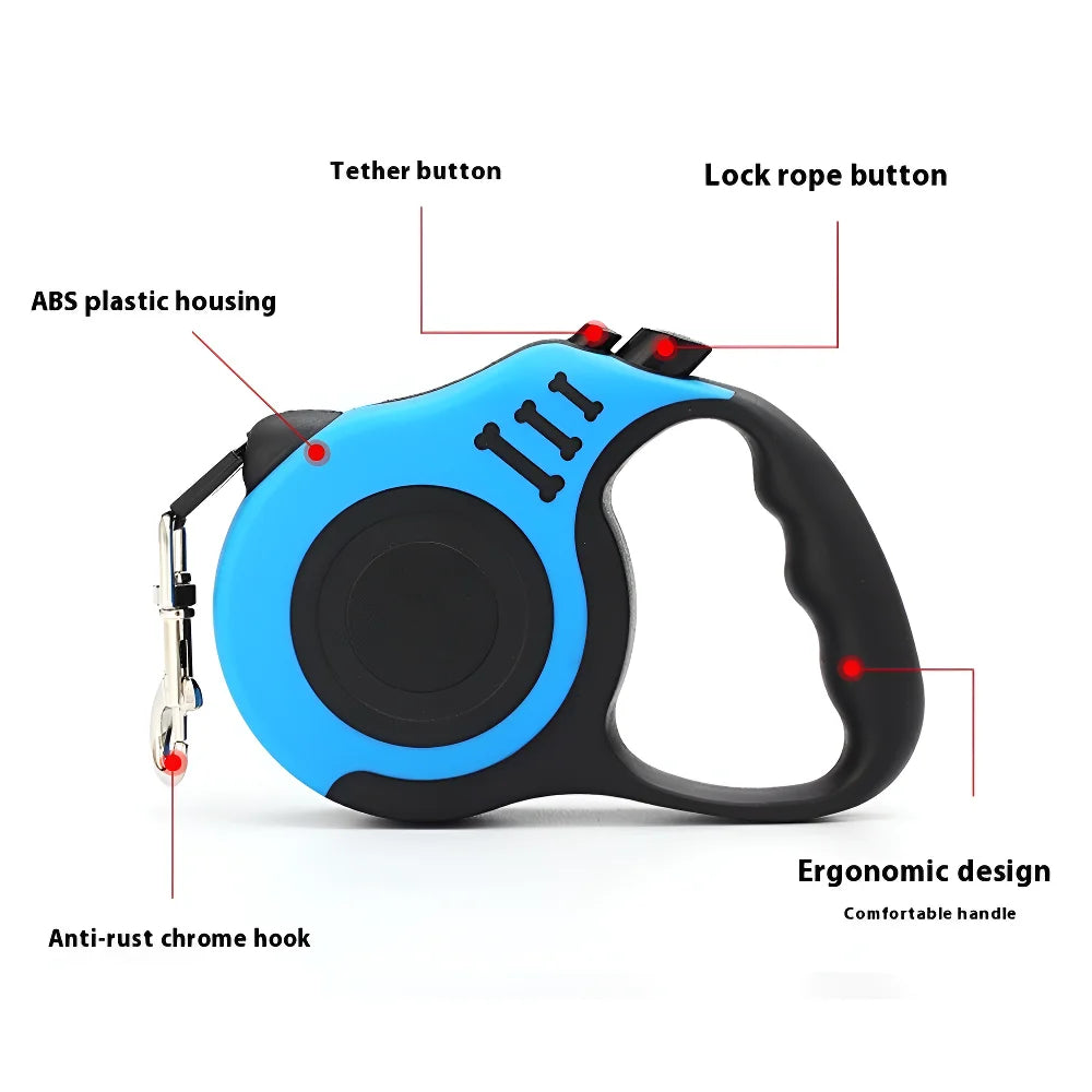 SwiftLeash Pro: Durable Retractable Pet Leash – 3m/5m for Outdoor Adventures