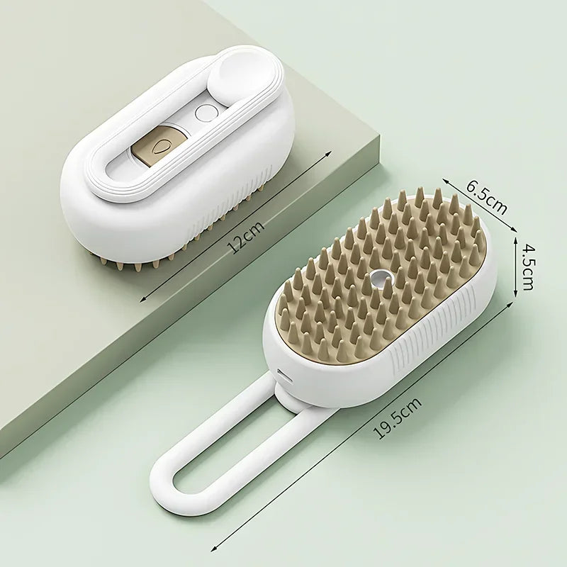 FurEase: 3-in-1 Steam Brush – Cleaning, Massage & Hair Removal