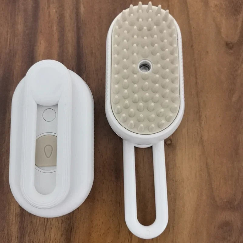 FurEase: 3-in-1 Steam Brush – Cleaning, Massage & Hair Removal